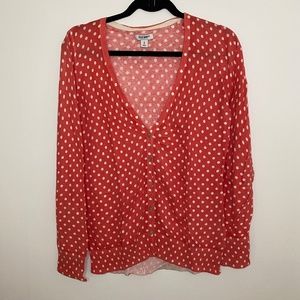 Pink polka dot  cardigan